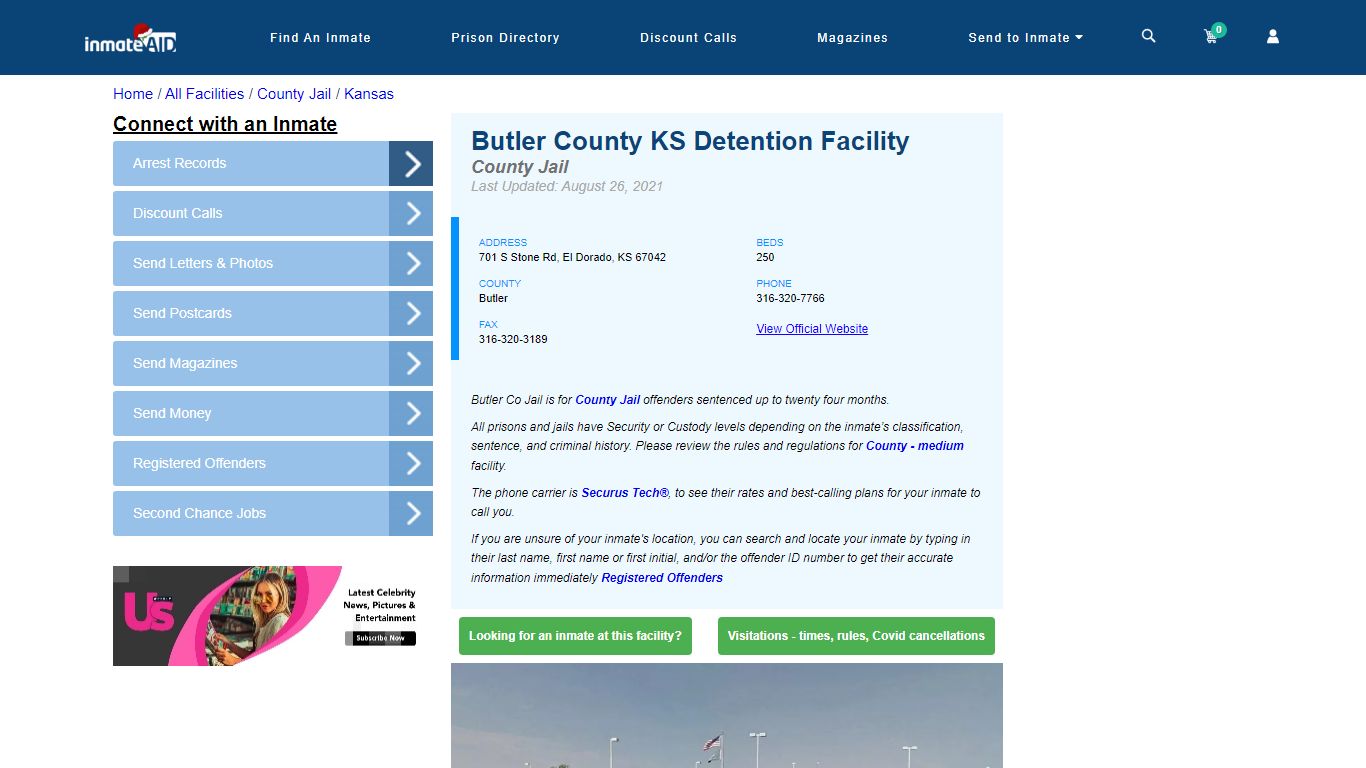 Butler County KS Detention Facility - Inmate Locator - El Dorado, KS